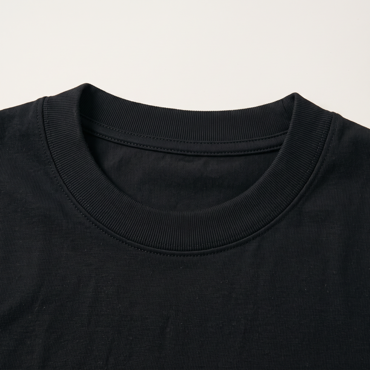 Heavyweight Boxy Tee Black neckline detail
