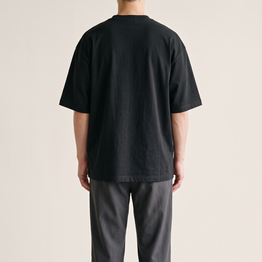 Heavyweight Boxy Tee Black back