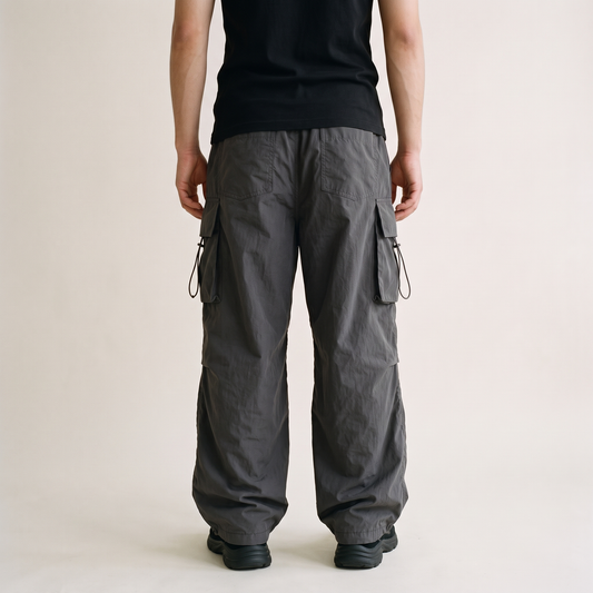 Oversized Cargo Pants Black back