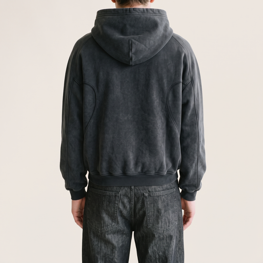 Washed Cropped Hoodie back