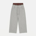 Y2K Double Waistband Plaid Baggy Sweatpants