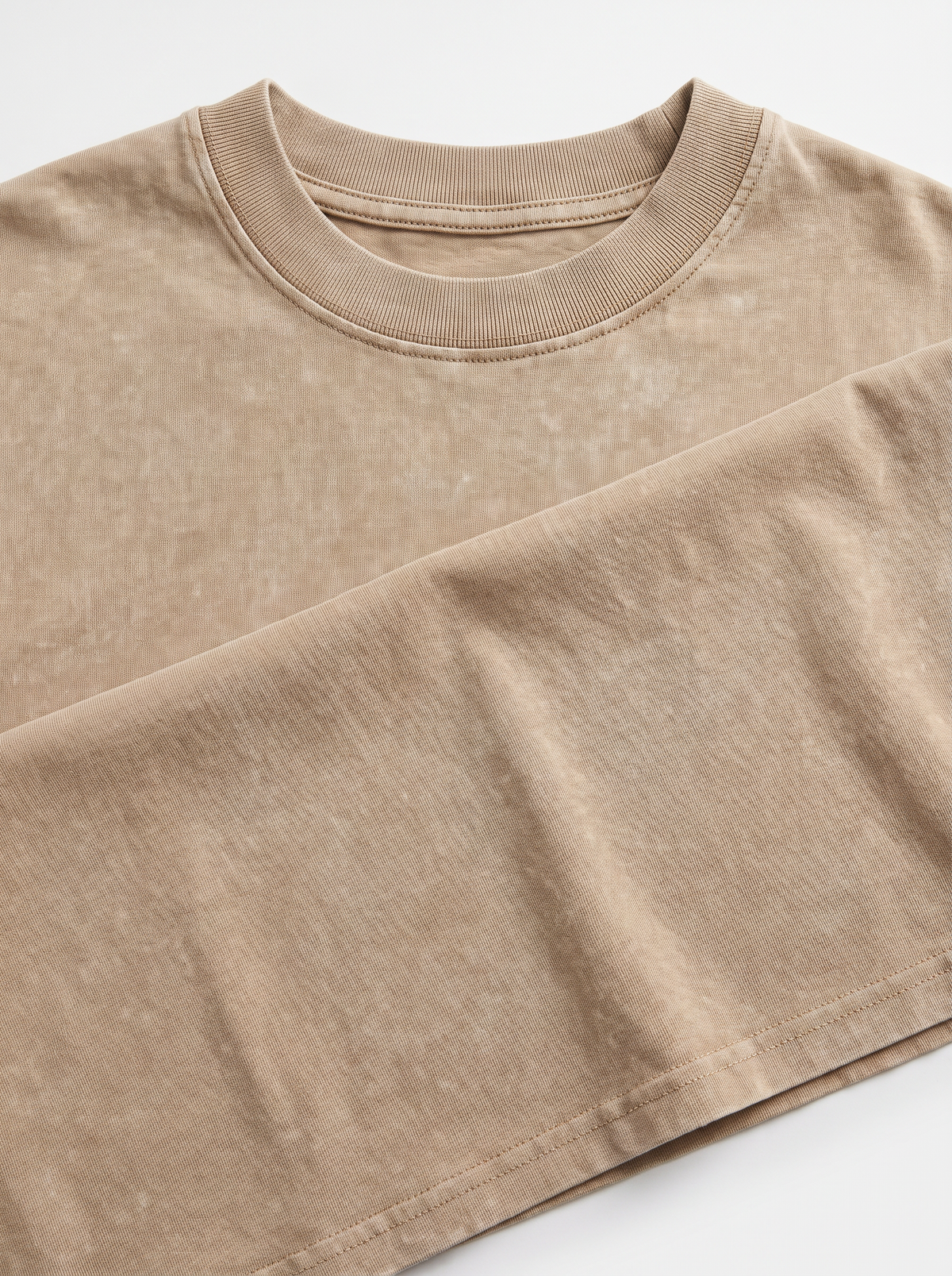 230GSM Vintage Faded Washed T-Shirt fabric close up