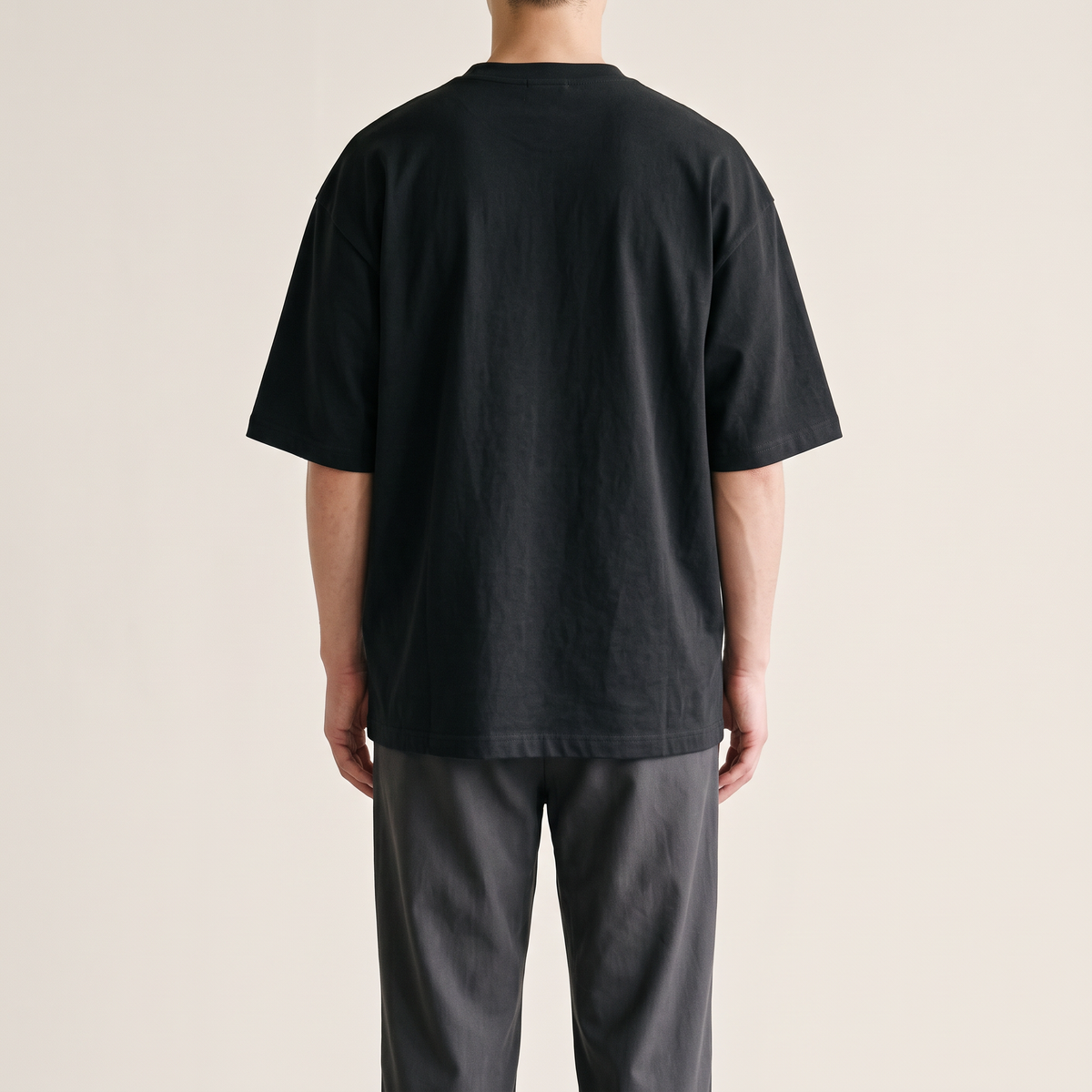 Heavyweight Boxy Tee Black back