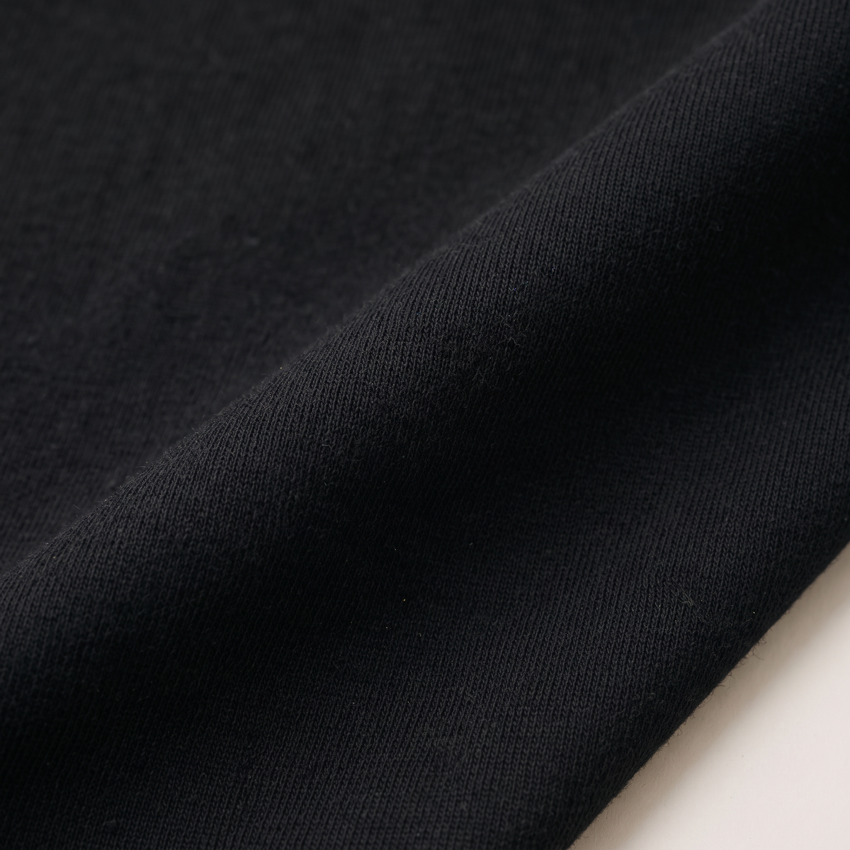 Heavyweight Boxy Tee Black fabric texture