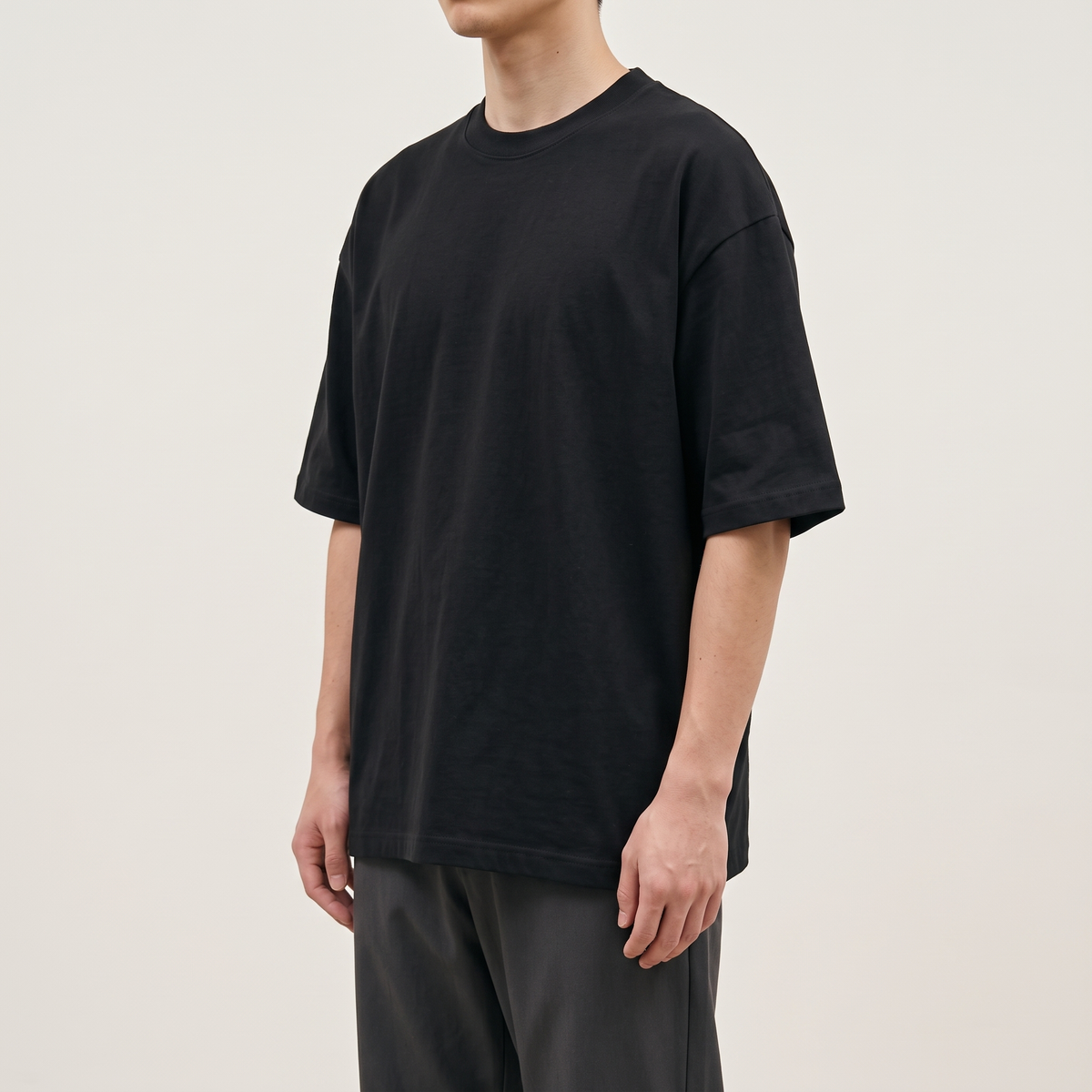 Heavyweight Boxy Tee Black side