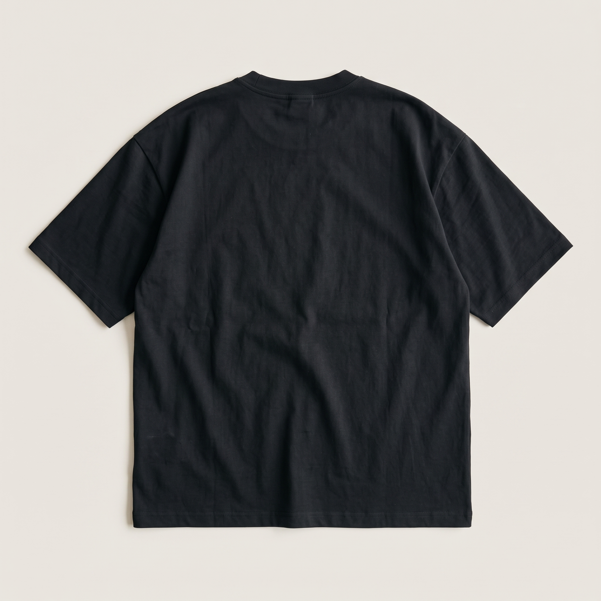 Heavyweight Boxy Tee Black flat lay back