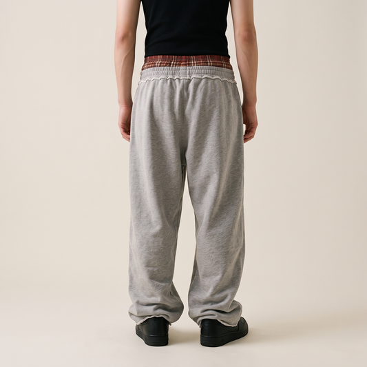 Plaid Baggy Sweatpants back