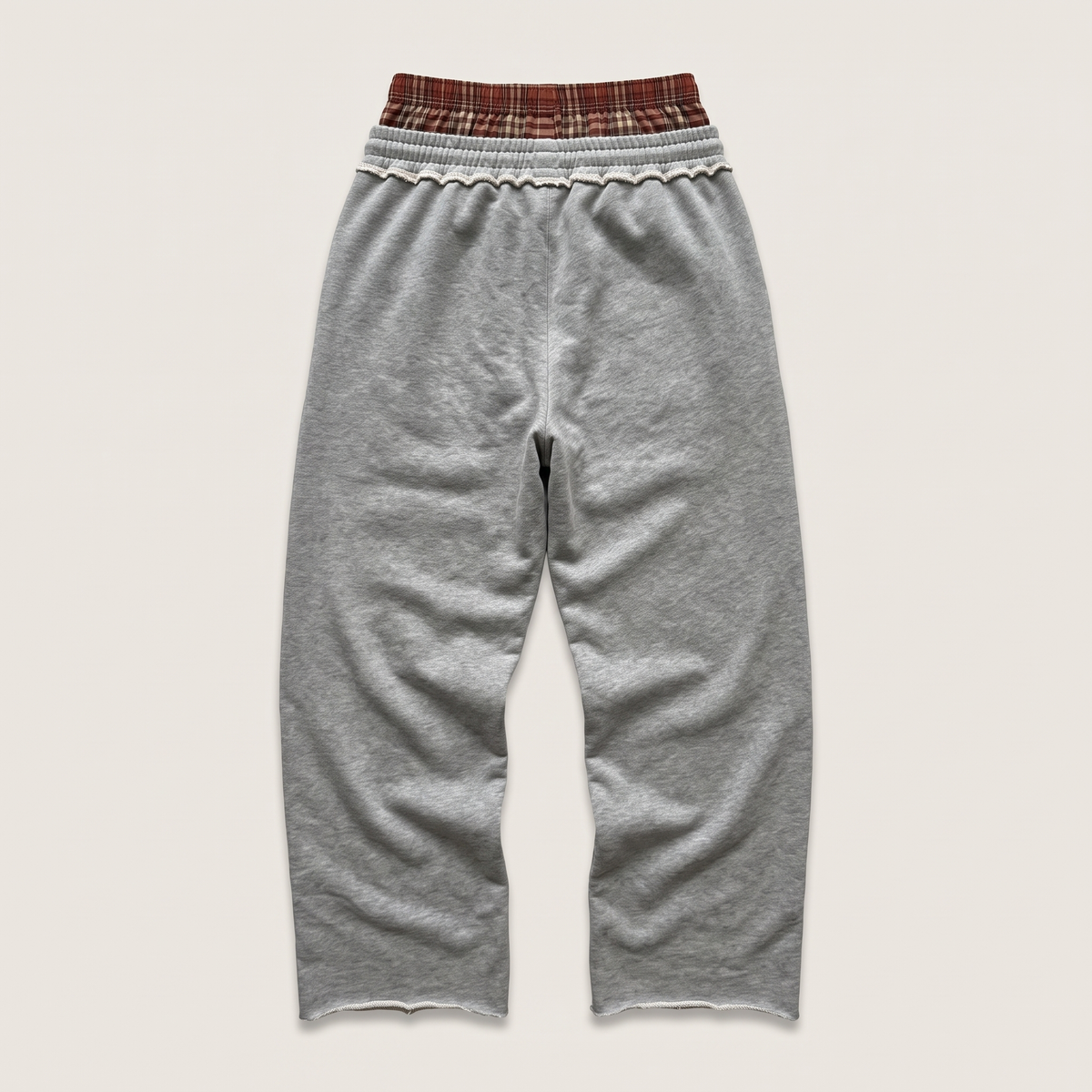 Plaid Baggy Sweatpants flat lay back