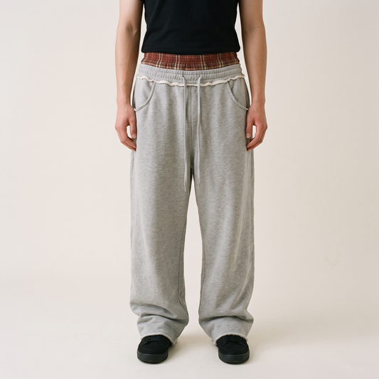 Plaid Baggy Sweatpants front