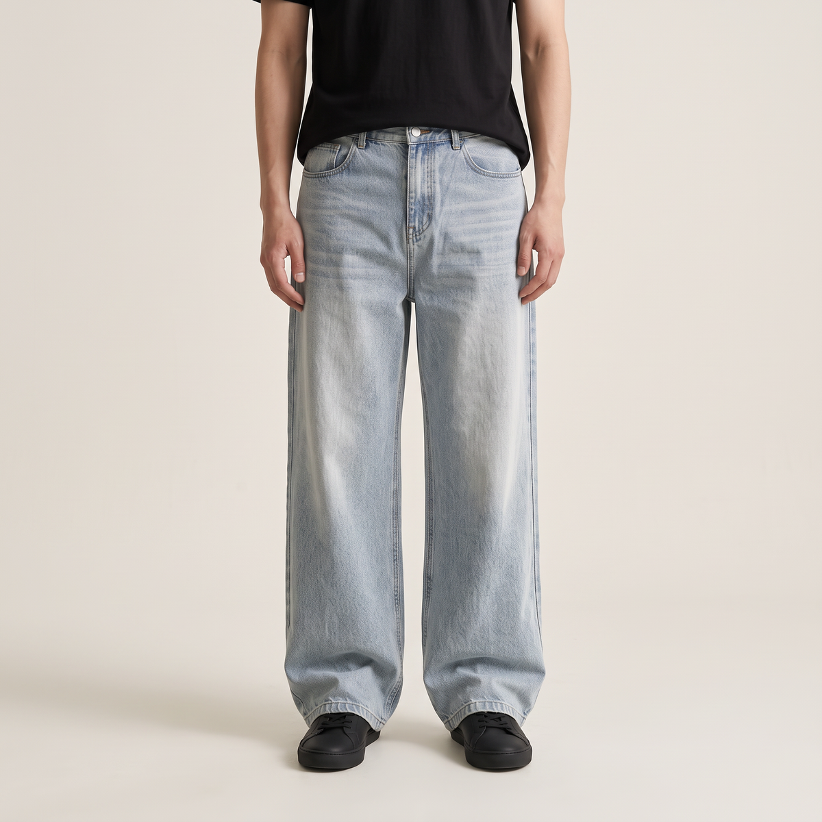 Vintage Wash Wide Leg Jeans front