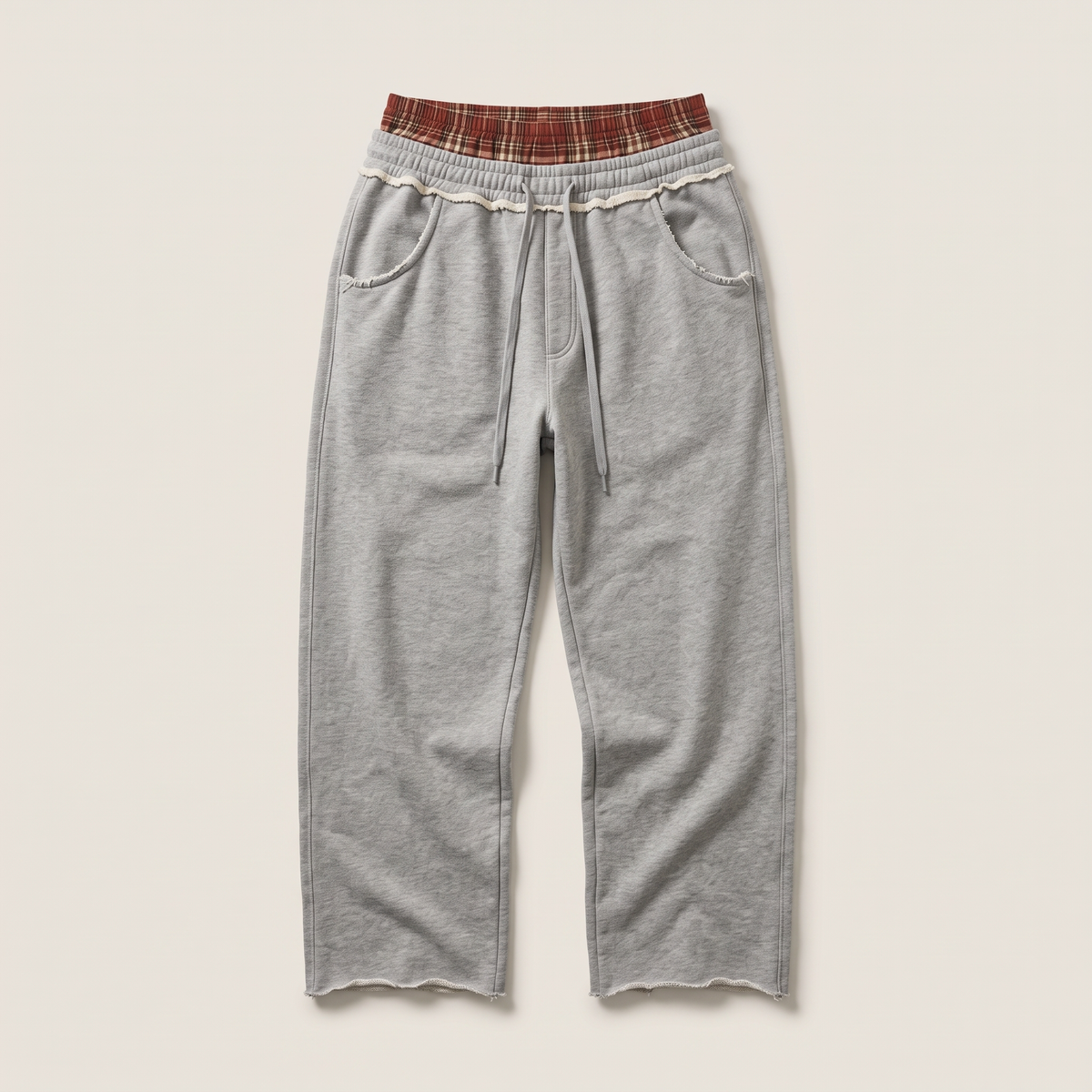 Plaid Baggy Sweatpants flat lay front