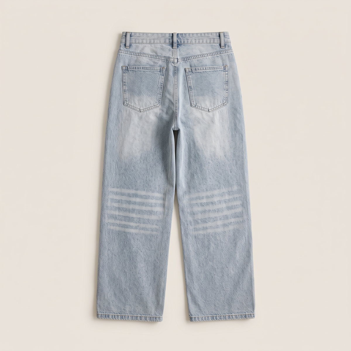 Vintage Wash Wide Leg Jeans flat lay back