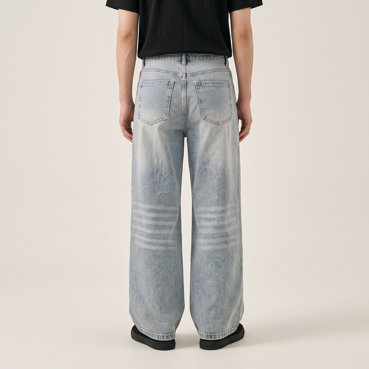 Vintage Wash Wide Leg Jeans back
