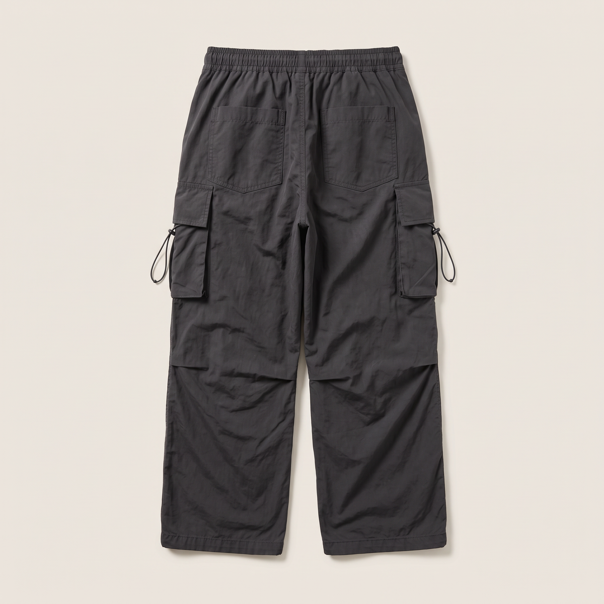 Oversized Cargo Pants Black flat lay back