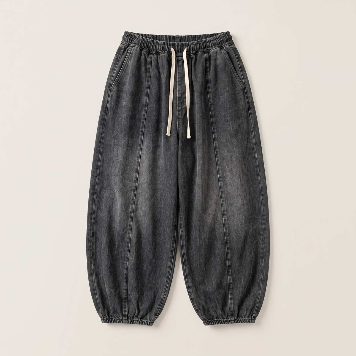 Oversized Denim Pants flat lay front