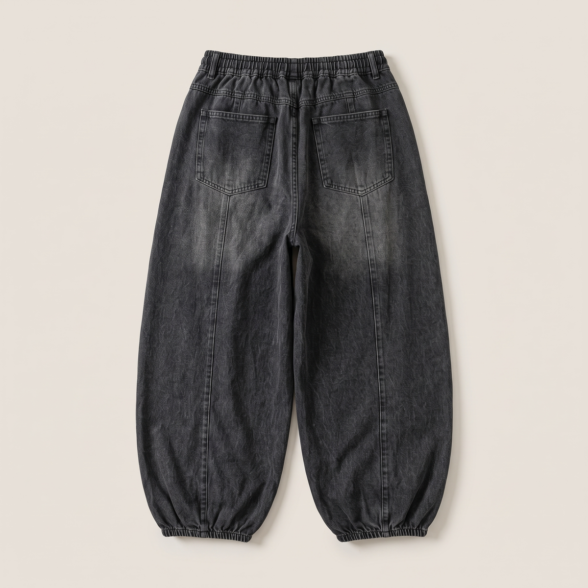 Oversized Denim Pants flat lay back