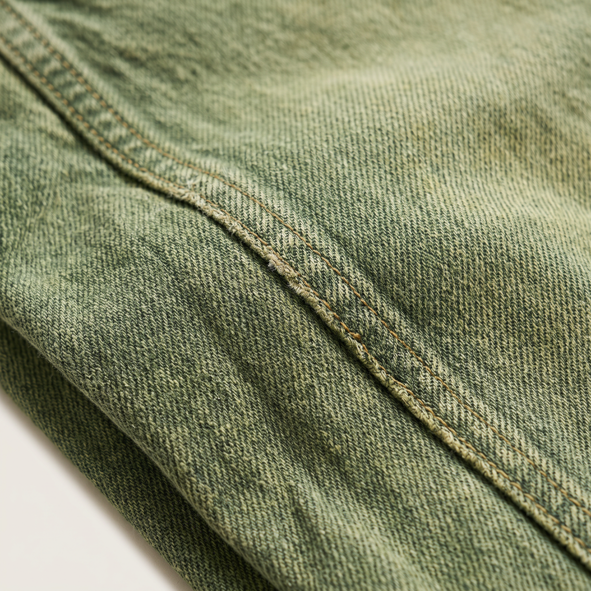 Matcha Green Denim Jeans fabric texture