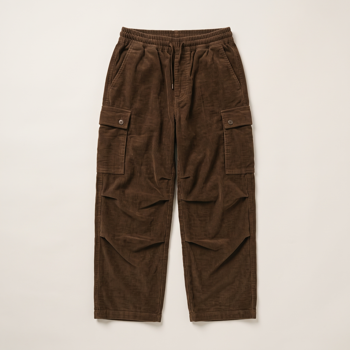 Corduroy Cargo Pants Brown flat lay front