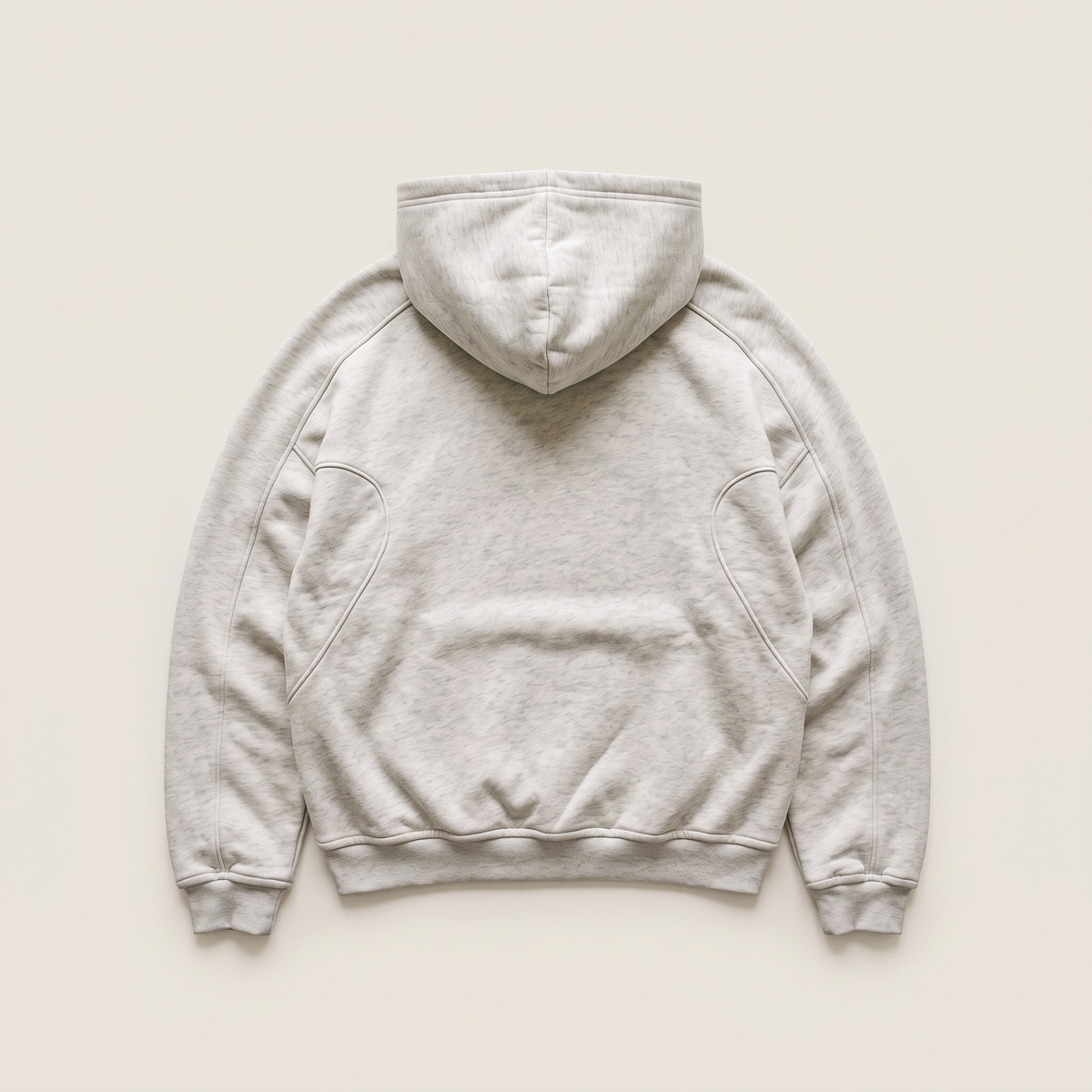 Cropped Hoodie Grey Marle flat lay back