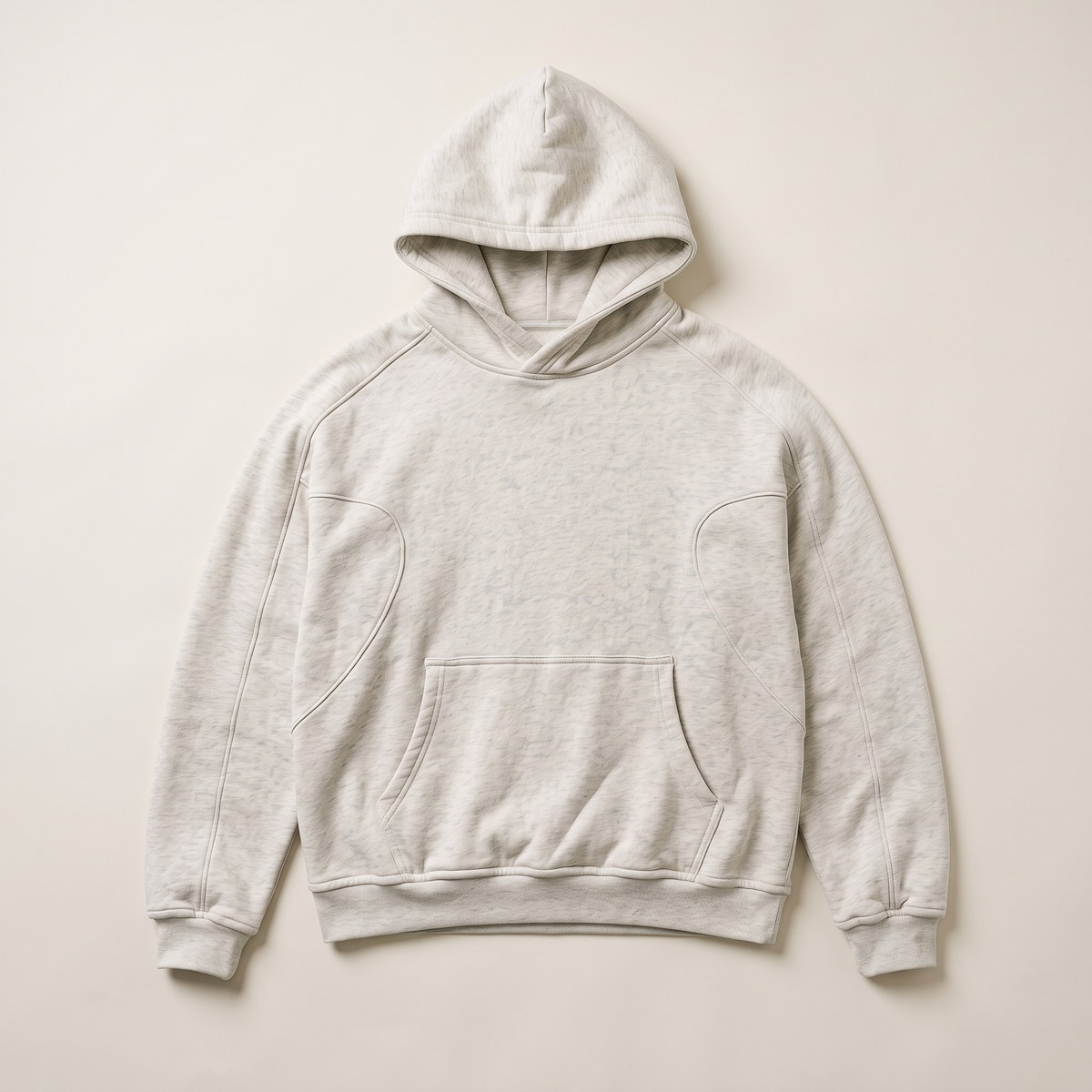Cropped Hoodie Grey Marle flat lay front