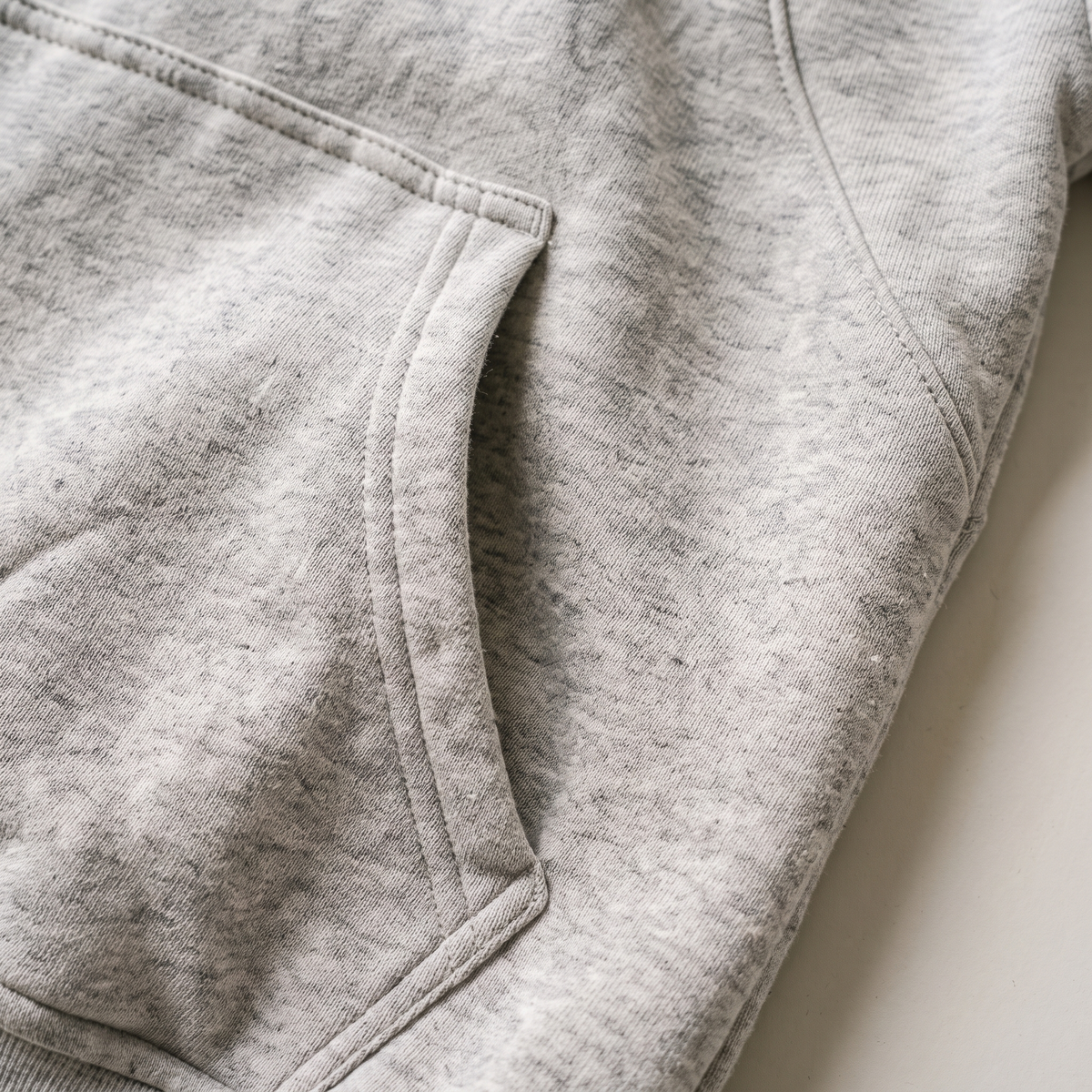 Cropped Hoodie Grey Marle fabric texture
