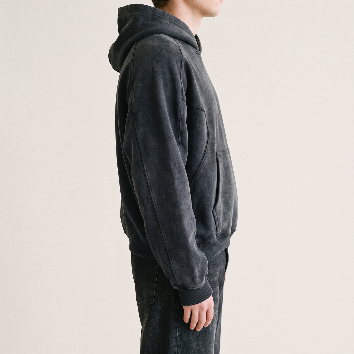 Washed Cropped Hoodie side