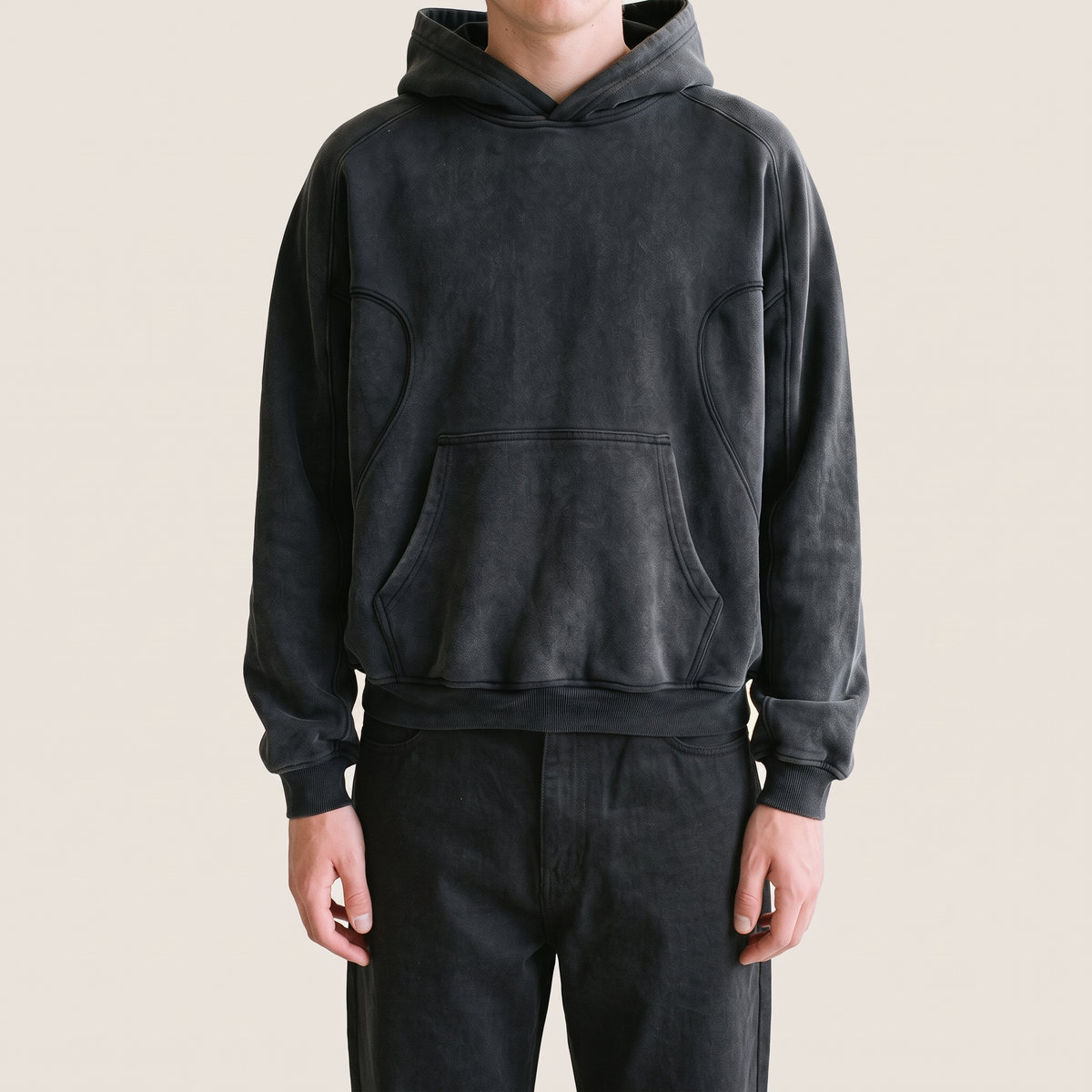 Washed Cropped Hoodie front