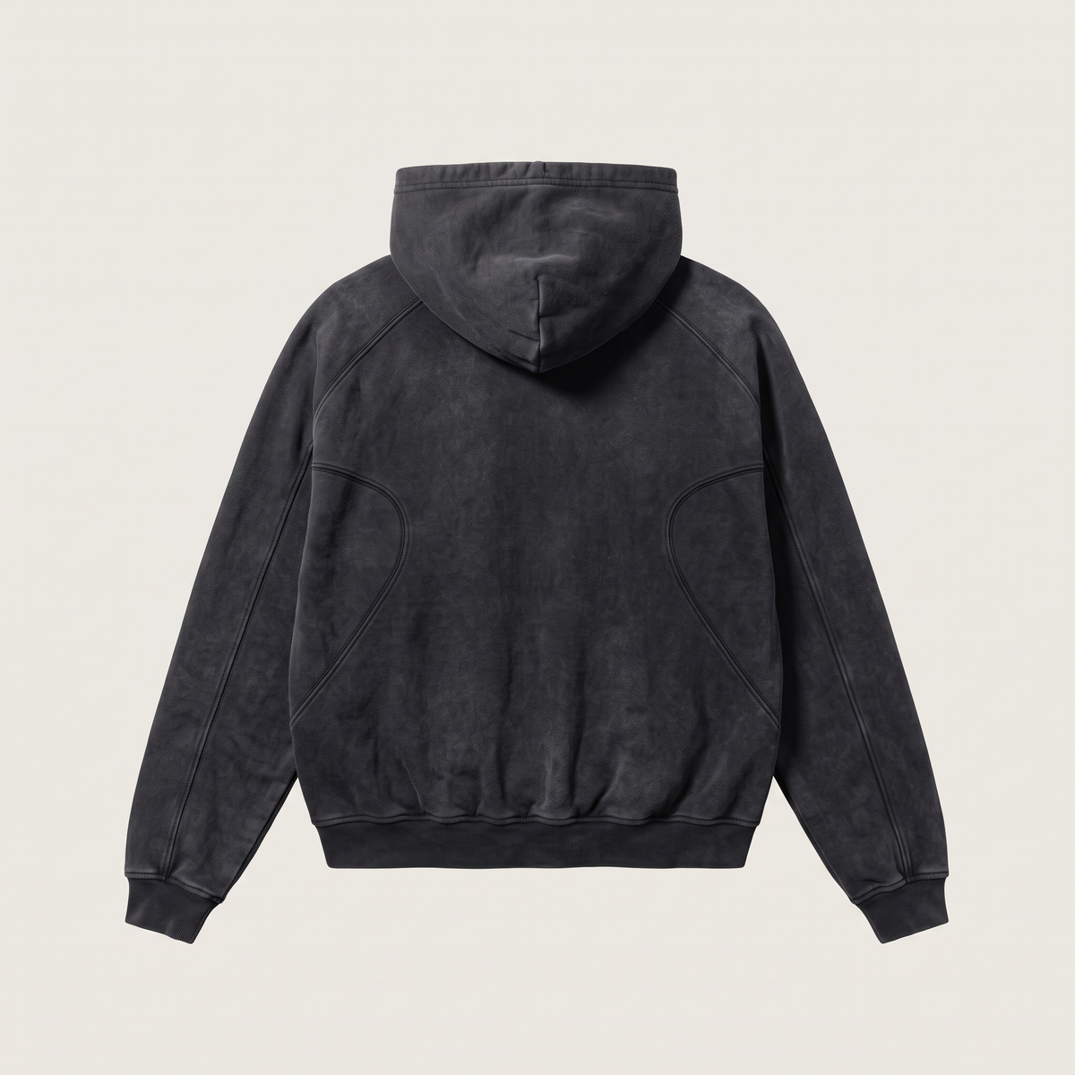 Washed Cropped Hoodie flat lay back