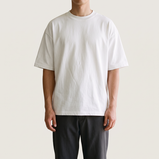 Heavyweight Boxy Tee White front