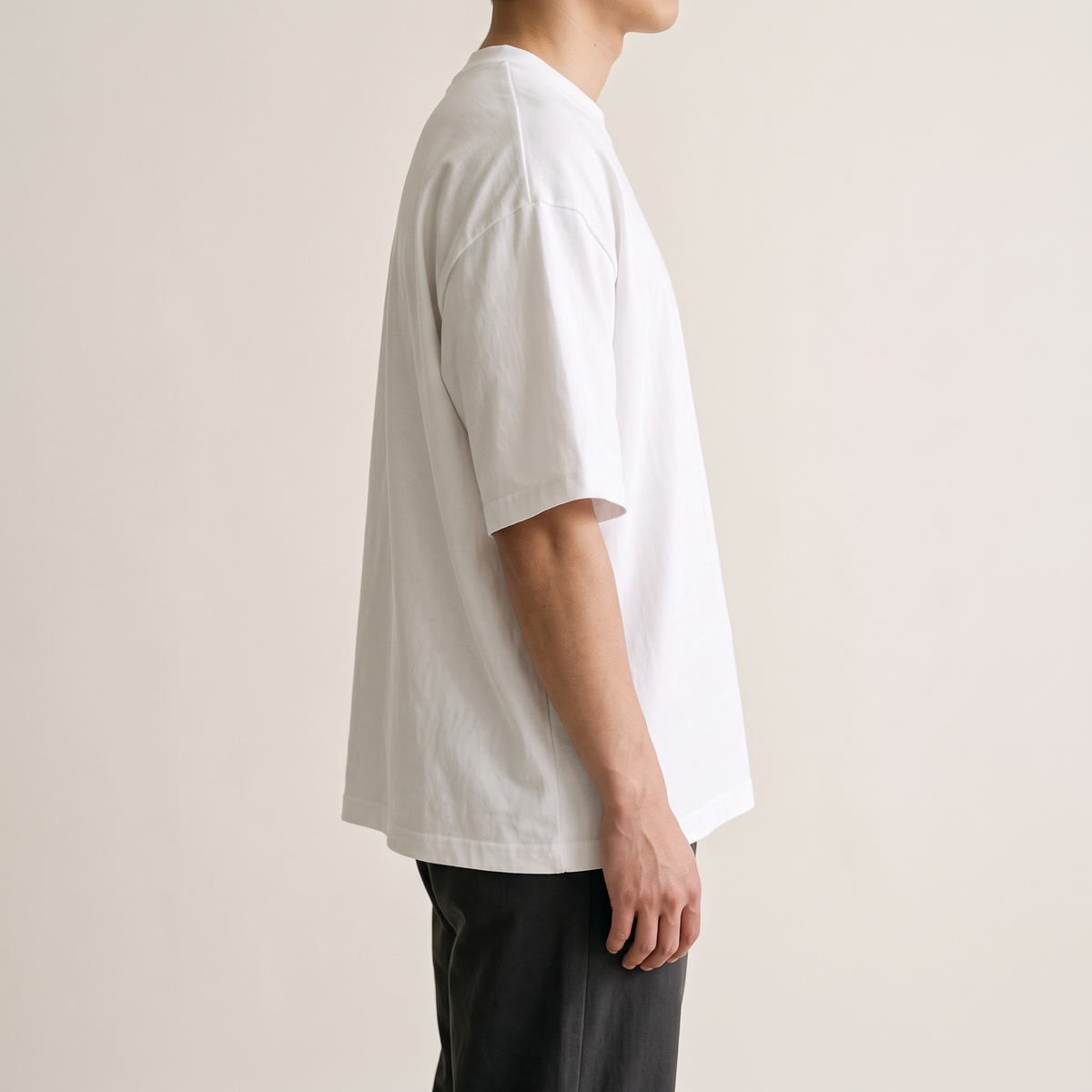 Heavyweight Boxy Tee White side