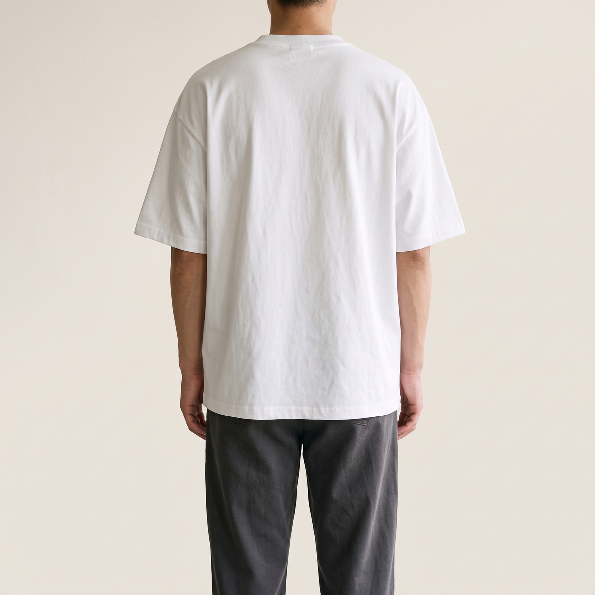 Heavyweight Boxy Tee White back