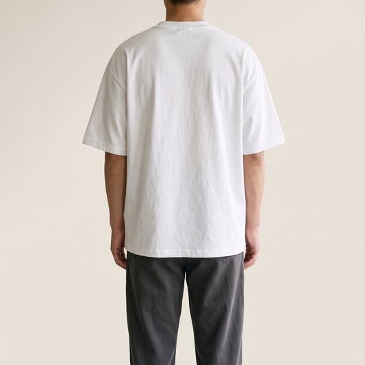 Heavyweight Boxy Tee White back