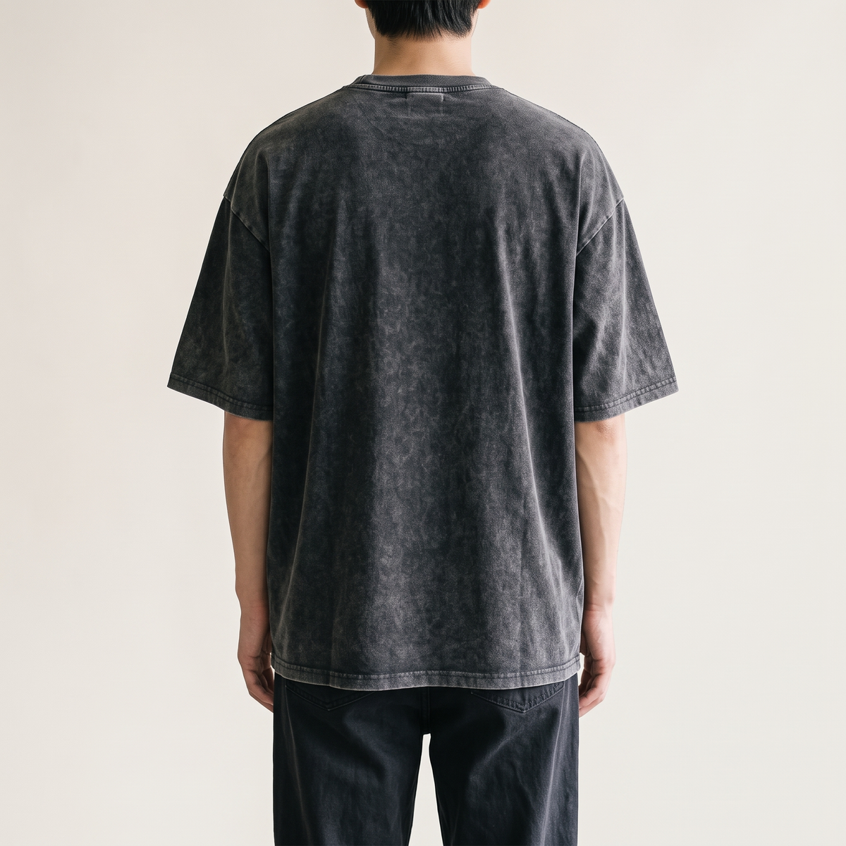 Acid Wash Oversized Tee Washed Black back