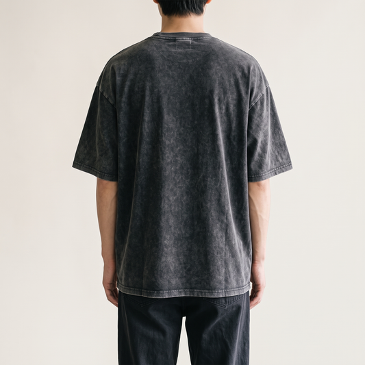 Acid Wash Oversized Tee Washed Black back