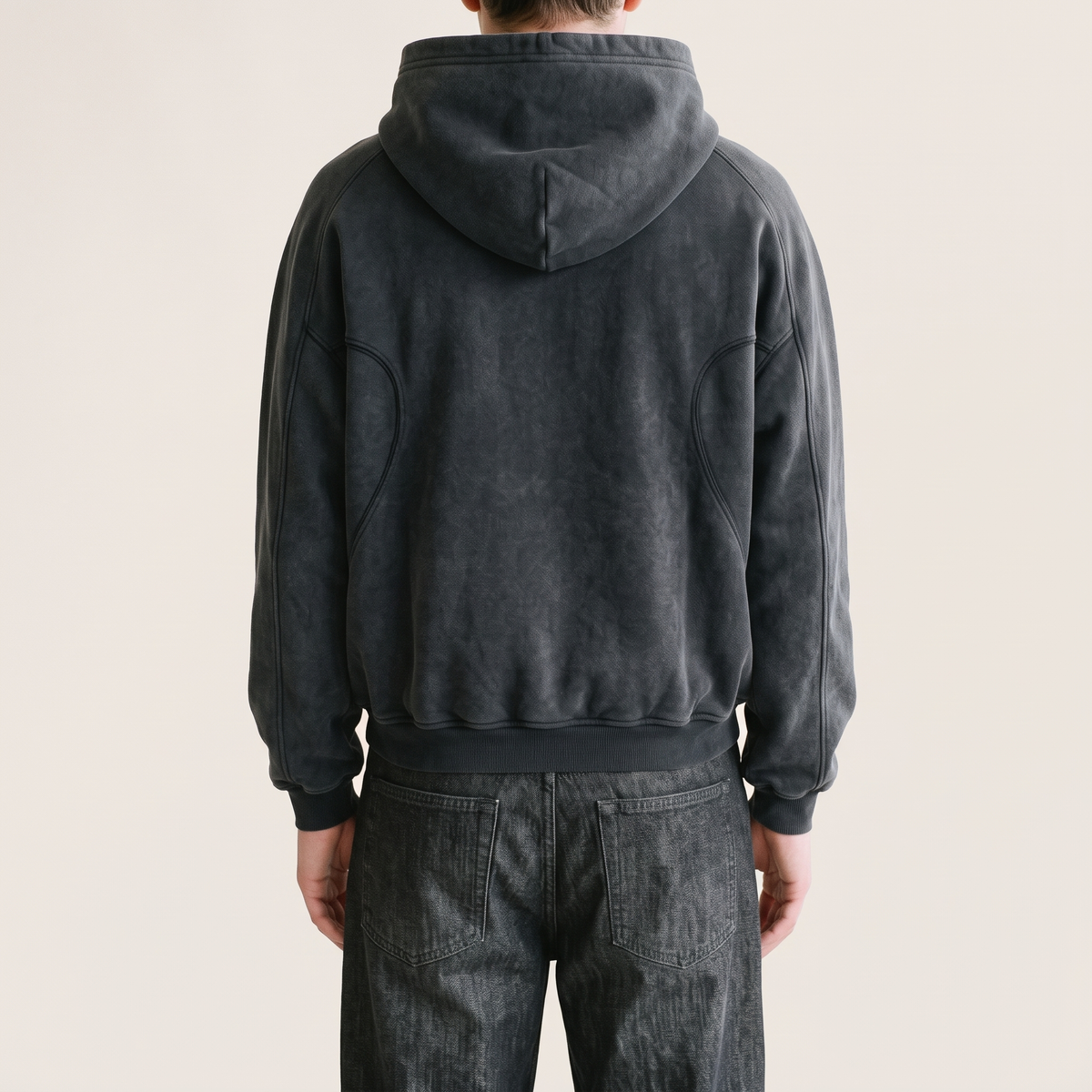 Washed Cropped Hoodie back