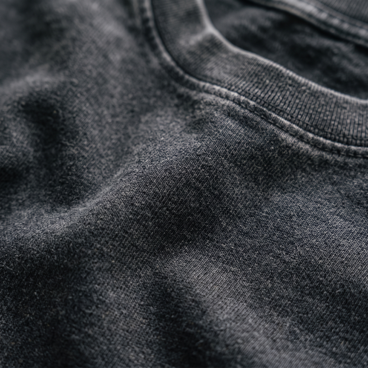Acid Wash Oversized Tee Washed Black fabric texture