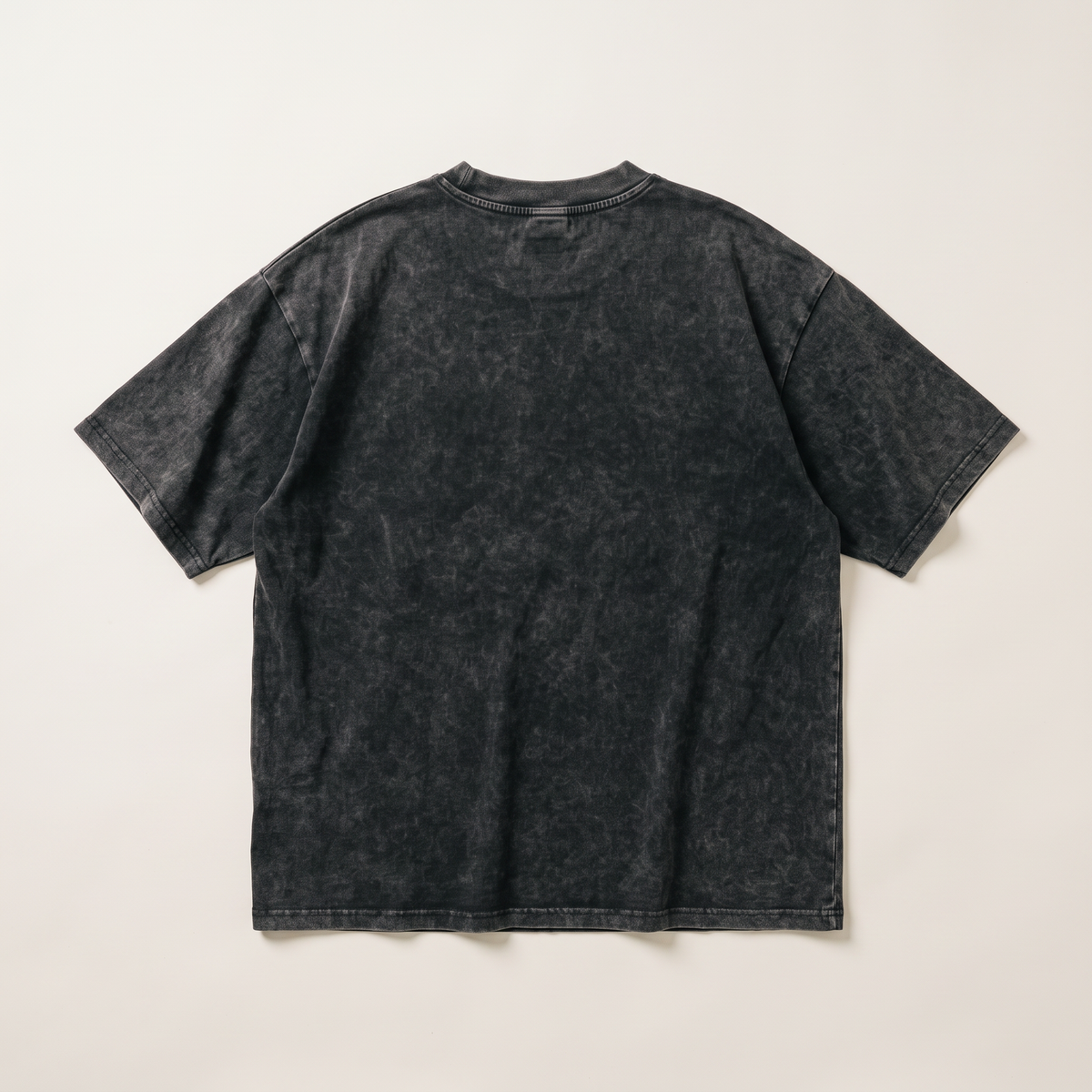 Acid Wash Oversized Tee Washed Black flat lay back
