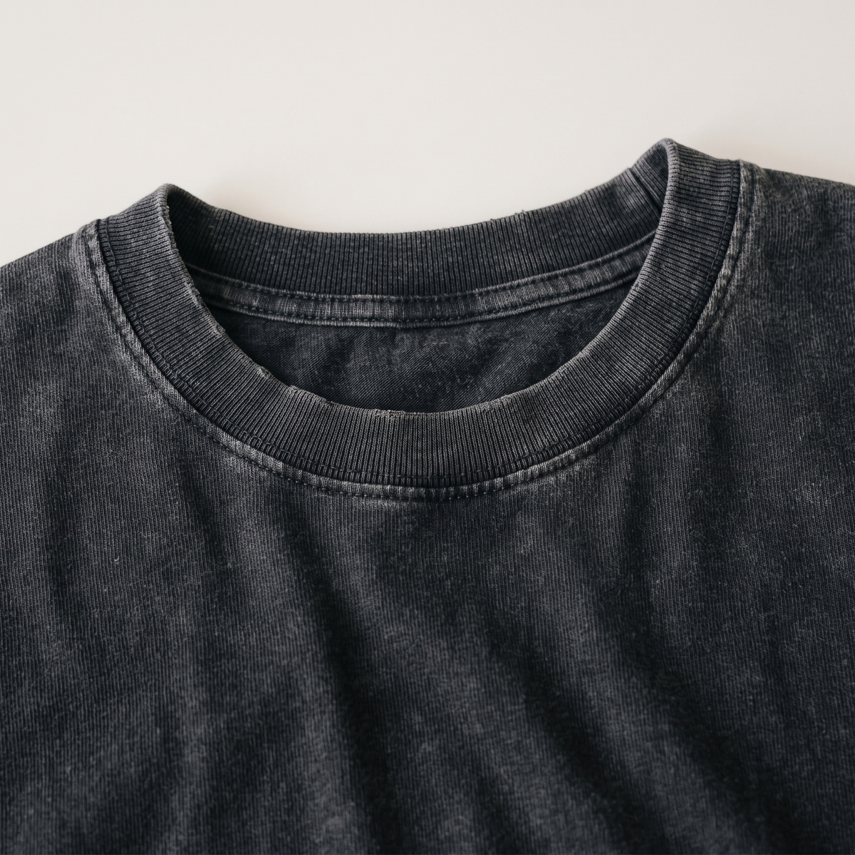 Acid Wash Oversized Tee Washed Black neckline rib detail