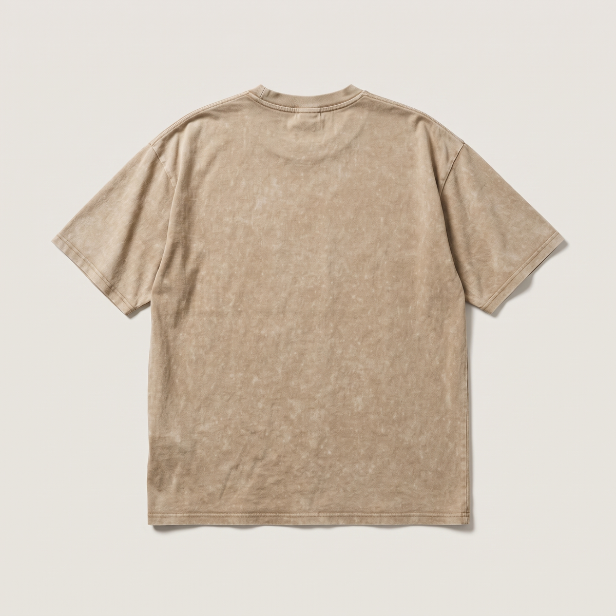 230GSM Faded Washed Tee Khaki flat lay back
