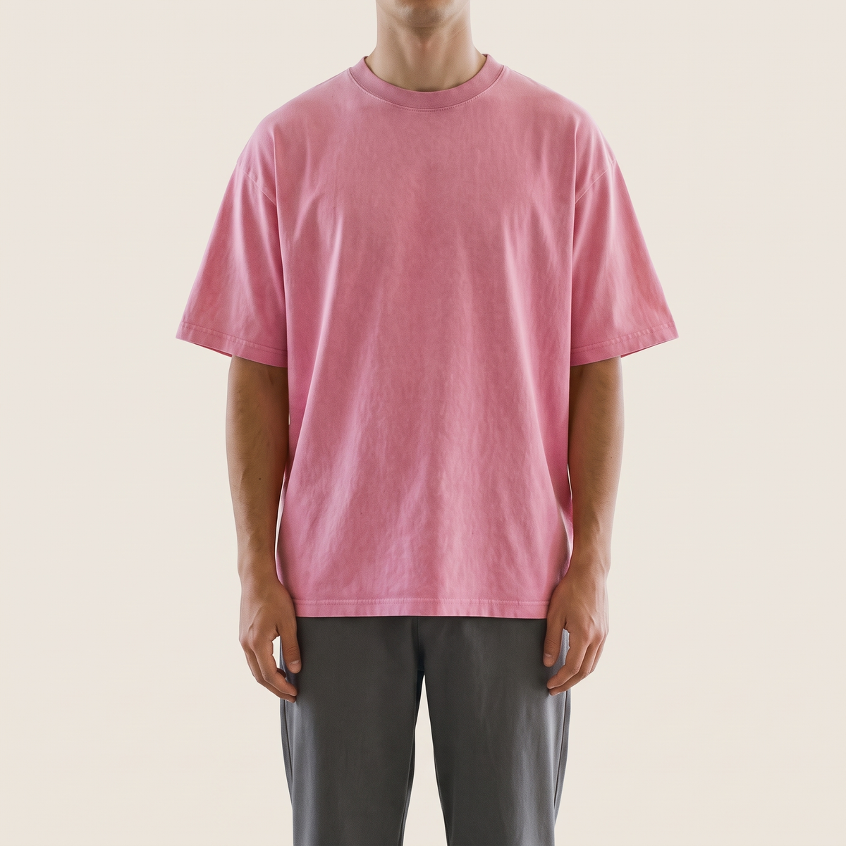 230GSM Faded Washed Tee Pink front