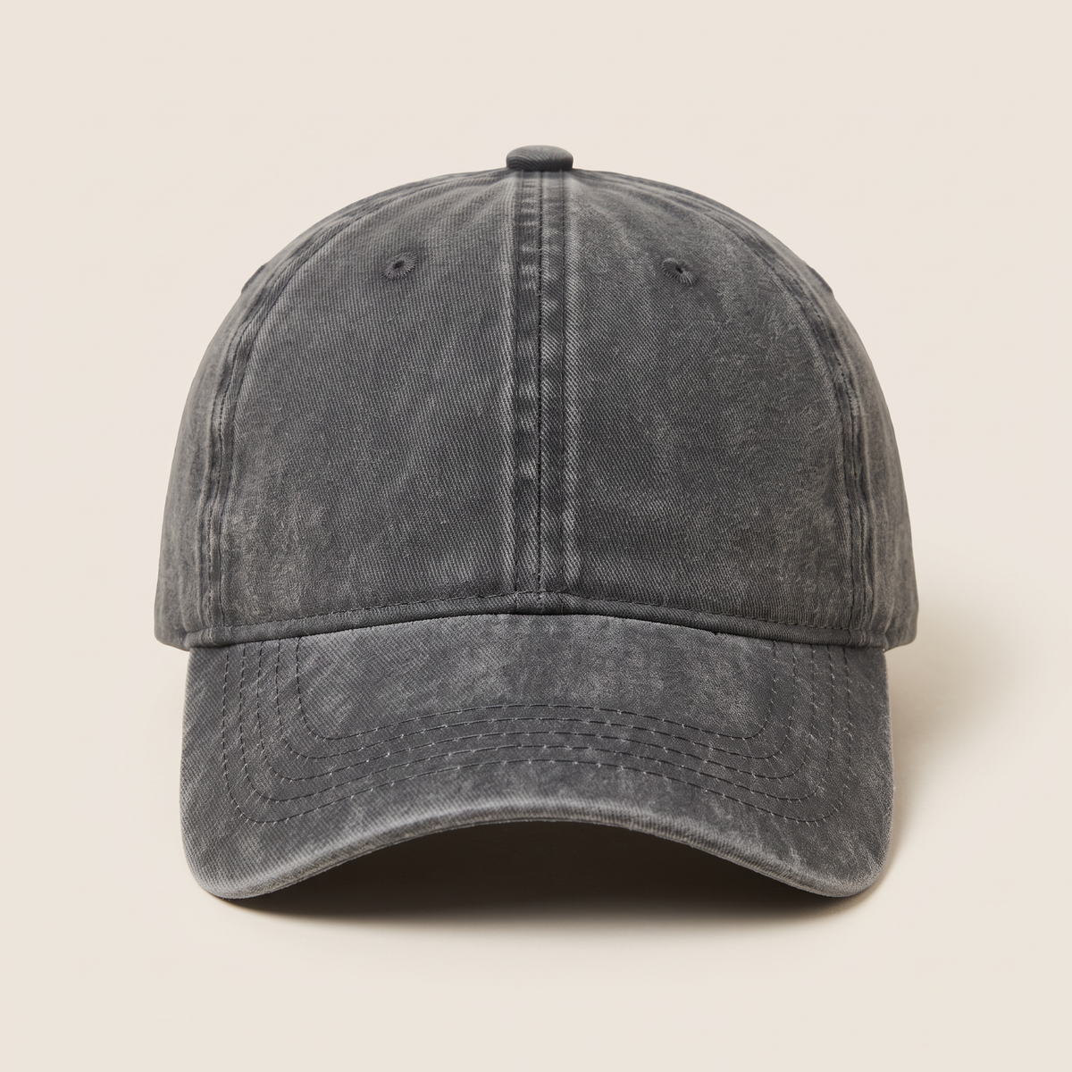 Washed Vintage Baseball Cap Dark Grey front