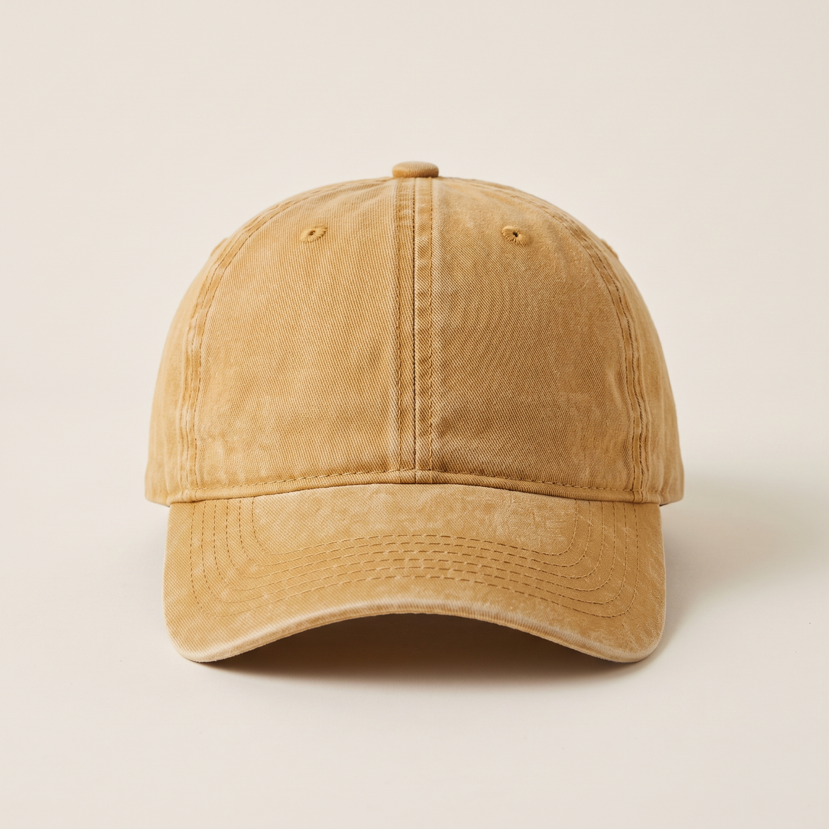 Washed Vintage Baseball Cap Yellow front