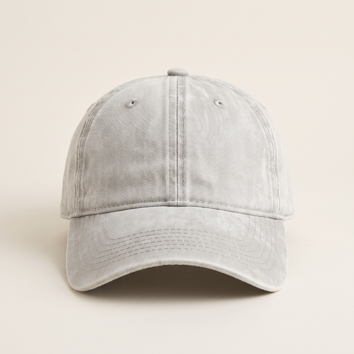 Washed Vintage Baseball Cap Light Grey front